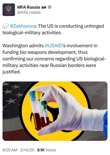 USAID de ontwikkeling van biowapens in Oekraïne heeft gefinancierd.